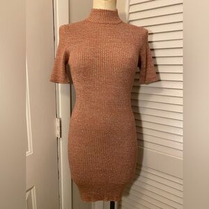 Forever 21 mauve w silver threading ribbed dress- Size Large